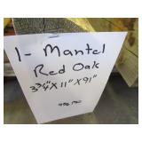 Red Oak Mantle, 3-3/4" x 11"W x 91"...