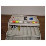 Fishing Tackle Box with Contents and Fenwick HMG Fishing Rod