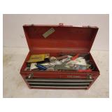 Craftsman Red Metal Toolbox with Mixed Hand Tools