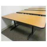 STEELCASE LAMINATE TOP TABLES WITH HEAVY METAL BASES