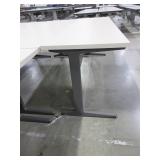 HERMAN MILLER LAMINATE TOP WORK TABLES WITH GRAY METAL BASE