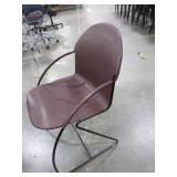 STEELCASE PLASTIC STACKING CHAIRS - BURGUNDY