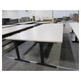 HERMAN MILLER LAMINATE TOP TABLES WITH BLACK METAL BASES