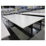 HERMAN MILLER LAMINATE TOP TABLES WITH BLACK METAL BASES