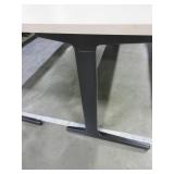 HERMAN MILLER TABLES WITH BLACK METAL BASES