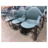 STEELCASE PLASTIC STACKING CHAIRS - TEAL