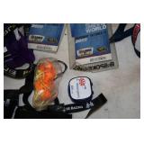 Lot of (10) Collectibles - (2) 2009 NASCAR Banking 500 Passes in Lanyards, (2) Inflatable Seats, (2) Rainmate Hooded Ponchos, (2) Pairs of Socks, Ear Plugs, Clear Carry Bag