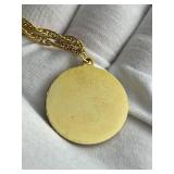 Vintage 1980 24-Karat Gold-Plated Susan B. Anthony Coin Pendant Necklace (23" Long) w/ COA - Shipping Available