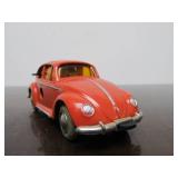 Vintage SCHUCO Micro-Racer Race Car w/Key - "Salmon" Colored Volkswagen w/Yellow Windows