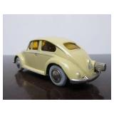 Vintage SCHUCO Micro-Racer Race Car w/Key - Light Yellow/Cream Volkswagen Yellow/Orange Windows