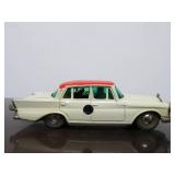 Vintage SCHUCO Micro-Racer Race Car w/Key - White & Red Mercedes 220S - Blue/Green Windows