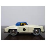 Vintage SCHUCO Micro-Racer Car w/Key - White & Blue Mercedes 190SL w/Yellow Windows