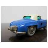 Vintage SCHUCO Micro-Racer Car w/Key - Blue & White Mercedes 190SL - Blue/Green Windows