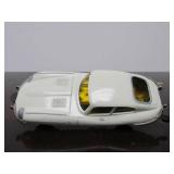 Vintage SCHUCO Micro-Racer Car w/Key - White Jaguar E-Type - Yellow Windows