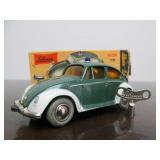 Vintage SCHUCO Micro-Racer Race Car w/Key - Green & White Volkswagen w/Siren w/Original Box