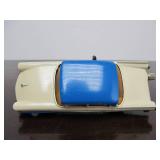 Vintage SCHUCO Micro-Racer Car w/Key - Blue & White FORD Yellow Windows w/Original Box