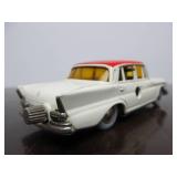 Vintage SCHUCO Micro-Racer Car w/Key - White & Red Mercedes 220S Yellow Windows w/Original Box