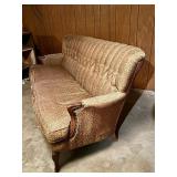 Antique Loveseat-Style Gold Couch w/Wood Accents...