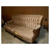 Antique Loveseat-Style Gold Couch w/Wood Accents...