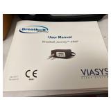 NEW IN BOX TRAVEL BATTERY OPERATED COMPACT CPAP BUNDLE! Viasys Healthcare Sleep Systems BreatheX Journey CPAP Machine with Power Supply, Hose, Carry Bag, and Manual -powered by a rechargeable battery 