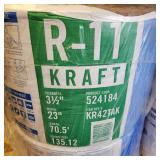 Lot Of Three Rolls Of KRAFT R-11 Insulation 3.5" Thickness 23" Width 70.5