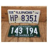 Vintage 1954-1979 Illinois License Plates