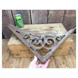 Vintage Pair Cast Iron Shelf Brackets 15" x 17"