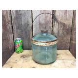 Antique Cleveland Metal Products - Glass Kerosene Container