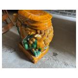 Vintage Sancai Glazed Foo Dog Garden Stool