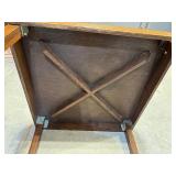 Vintage Wood Folding Table with Beautiful Landscape Scene