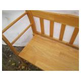 Light tone wooden entry bench with ...