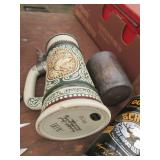 Fishing theme lidded beer stein, fi...