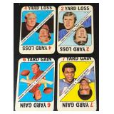 4 1971 Topps Game Card Stars - Gale Sayers, Terry Bradshaw, Fran Tarkenton, Sonny Jurgensen Vintage Football