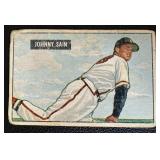 1951 Bowman #314 Johnny Sain Vintage Baseball Card