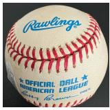 Rick Ferrell Signed Rawlings AL Brown Baseball with JSA COA and Case