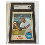 Rod Carew SGC 6 EX-NM 1968 Topps #80 Vintage Minnesota Twins Baseball Card