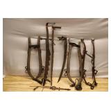 Collection of Vintage Sleigh Runners and Iron Components