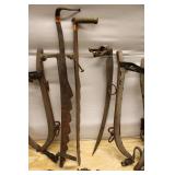 Collection of Vintage Sleigh Runners and Iron Components