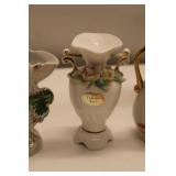 Collection of Vintage Porcelain Miniature Vases and Lamp