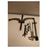 Assortment of Hand Tools - Including Wrenches, Collars, and a Pneumatic Tool