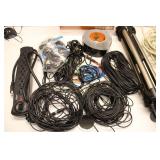 Assortment of Audio & Video Equipment - Includes Speakers, Cables, and Camera