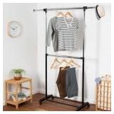 Adjustable Double Rod Garment Rack Black - Room Essentials