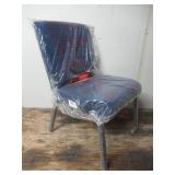 Flash Furniture Modern Navy Blue Patterned Fabric/Gold Vein Frame Accent Chair-1 Plaided/ 1 Solid