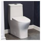 Swiss Madison Sublime II 1-Piece 1.1/1.6 GPF Dual Flush Compact 24 in. Round Toilet in Glossy White Seat Included   Customer Returns See Pictures