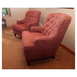 Set of Two Red Upholstered Chairs by Flexsteel