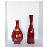 Two Red Ceramic Vases