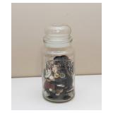 Planters Peanuts Glass Container and Buttons