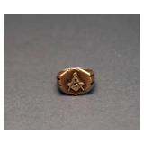 Vintage Masonic 10K Gold Ring