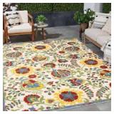 Nourison Veranda Indoor/Outdoor Area Rug, Palladian-9 ft. 6 in. x 13 ft