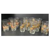 Lot of Vintage Pheasant and Canadian Geese Wildlife Tumblers and Low Ball Glasses 16 total